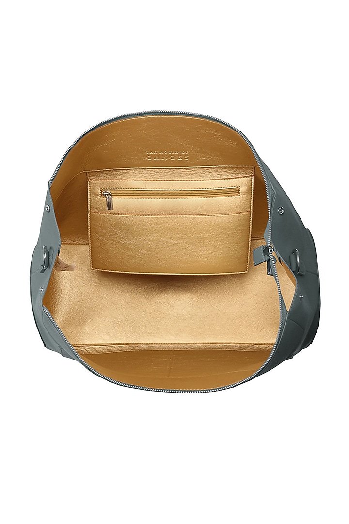 Grey Vegan Leather Duffle Bag by The House Of Ganges Men at Pernia's Pop Up Shop