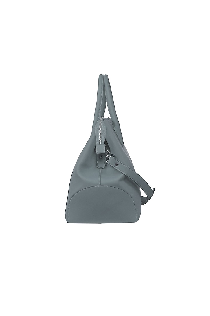 Grey Vegan Leather Duffle Bag by The House Of Ganges Men at Pernia's Pop Up Shop