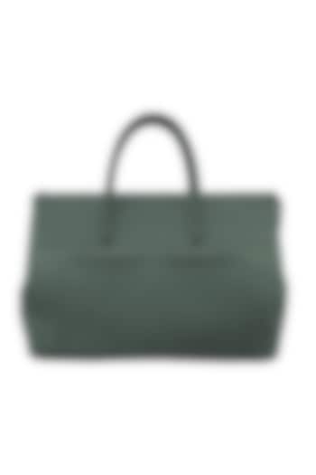 Grey Vegan Leather Duffle Bag by The House Of Ganges Men