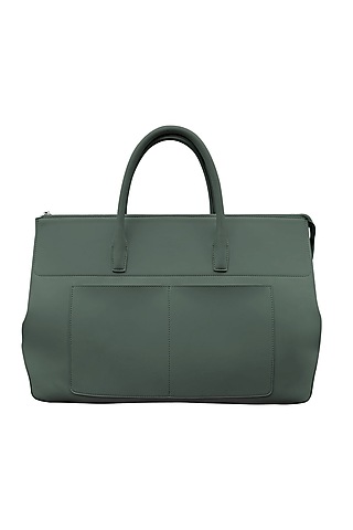 Grey Vegan Leather Duffle Bag by The House Of Ganges Men