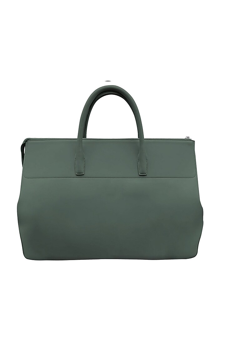 Grey Vegan Leather Duffle Bag by The House Of Ganges Men at Pernia's Pop Up Shop