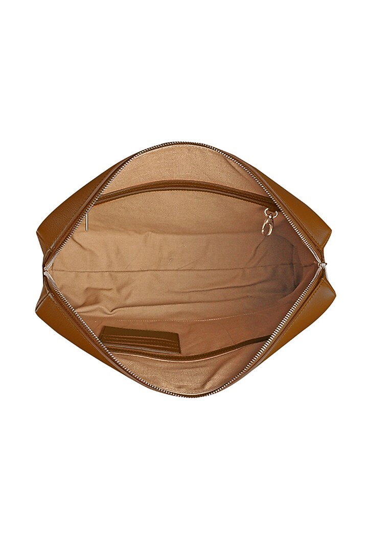 Brown Faux Leather Laptop Bag by The House Of Ganges Men at Pernia's Pop Up Shop