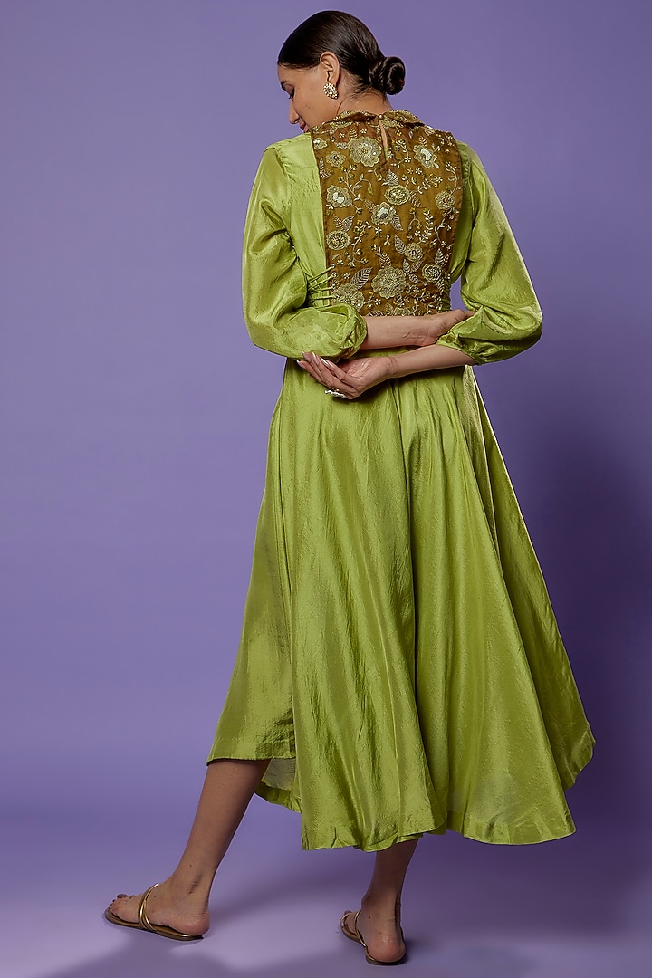 Green Silk Embroidered Jacket main image 1