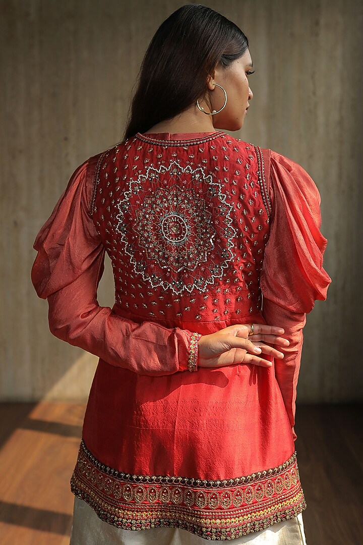 Light Pink Embroidered Jacket Set by THE HOUSE OF KOSH at Pernia's Pop Up Shop