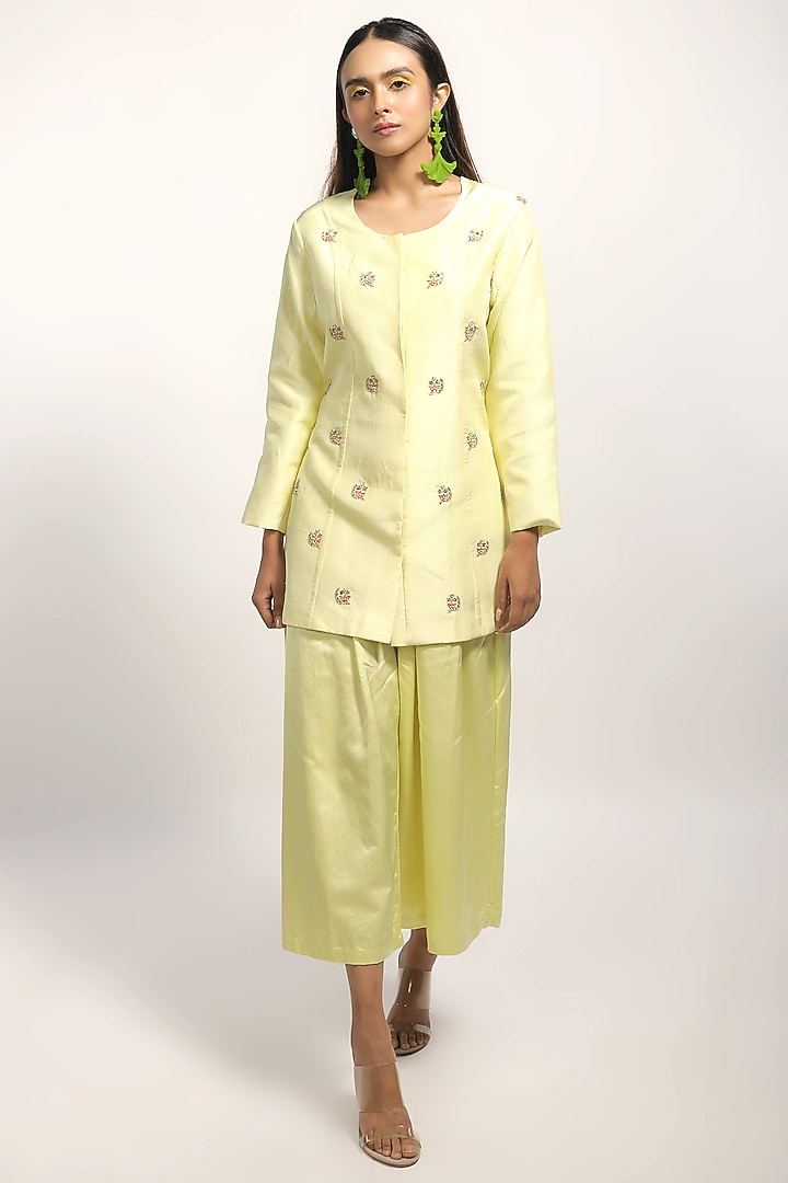 Mint Thread Embroidered Kurta Set by THE HOUSE OF KOSH at Pernia's Pop Up Shop