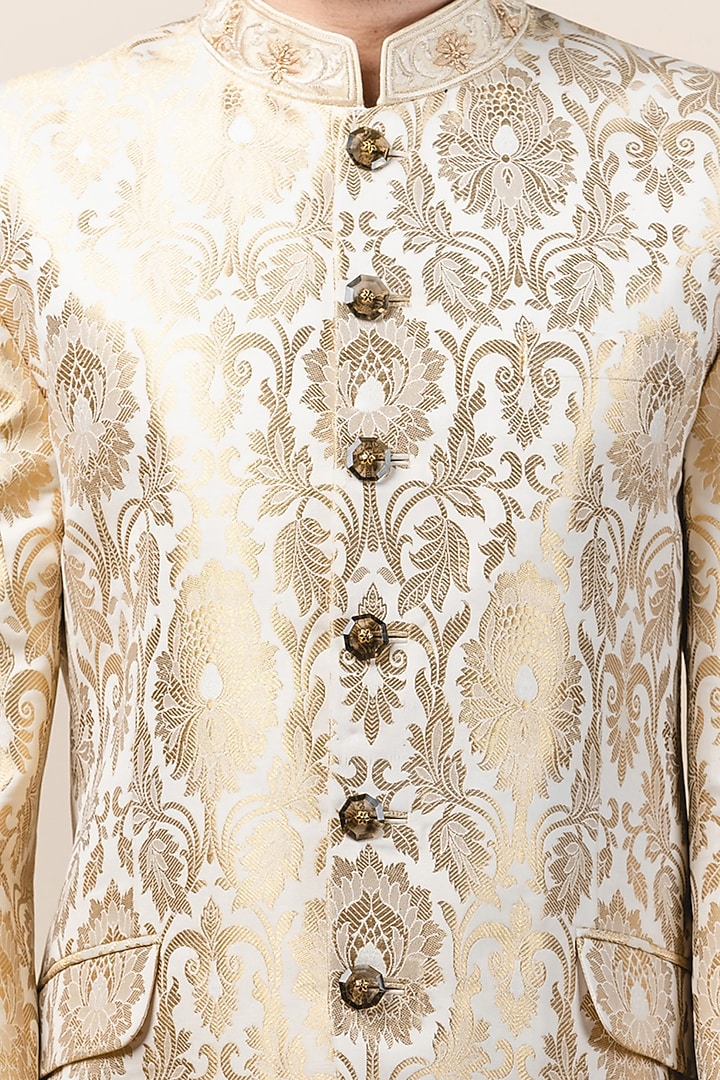 Ivory Wedding Bandhgala Jacket Set by Tarun Tahiliani Men at Pernia's Pop Up Shop