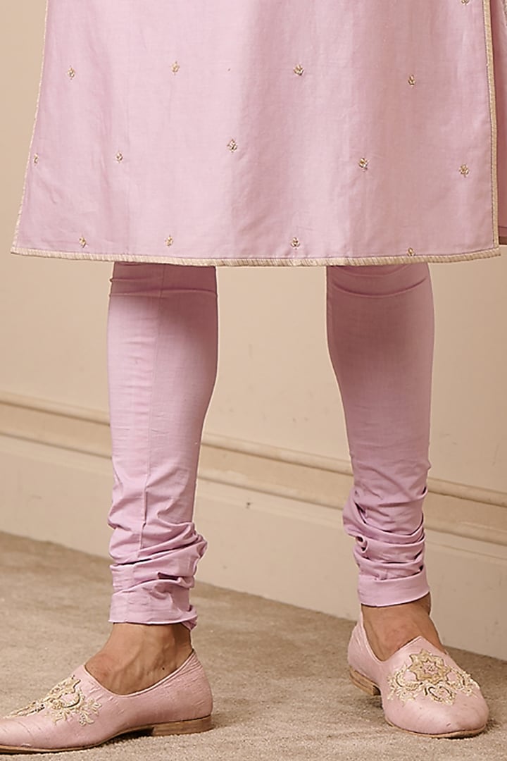 Light Violet Cotton Tussar Kurta Set by Tarun Tahiliani Men at Pernia's Pop Up Shop