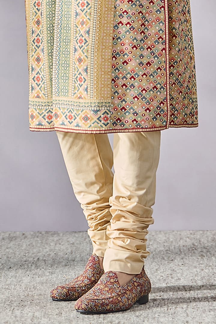 Beige Tussar Boski Printed Kurta Set by Tarun Tahiliani Men at Pernia's Pop Up Shop