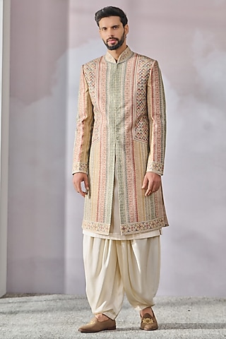 Linen Hand Embroidered Sherwani for Men main image 1