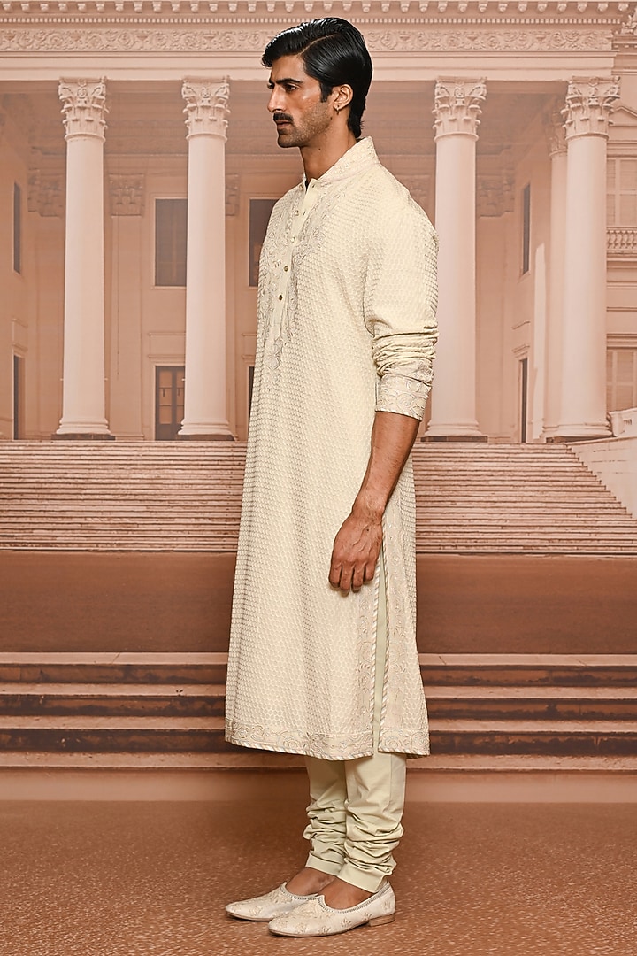 Jade Georgette Threadwork Kurta Set by Tarun Tahiliani Men at Pernia's Pop Up Shop