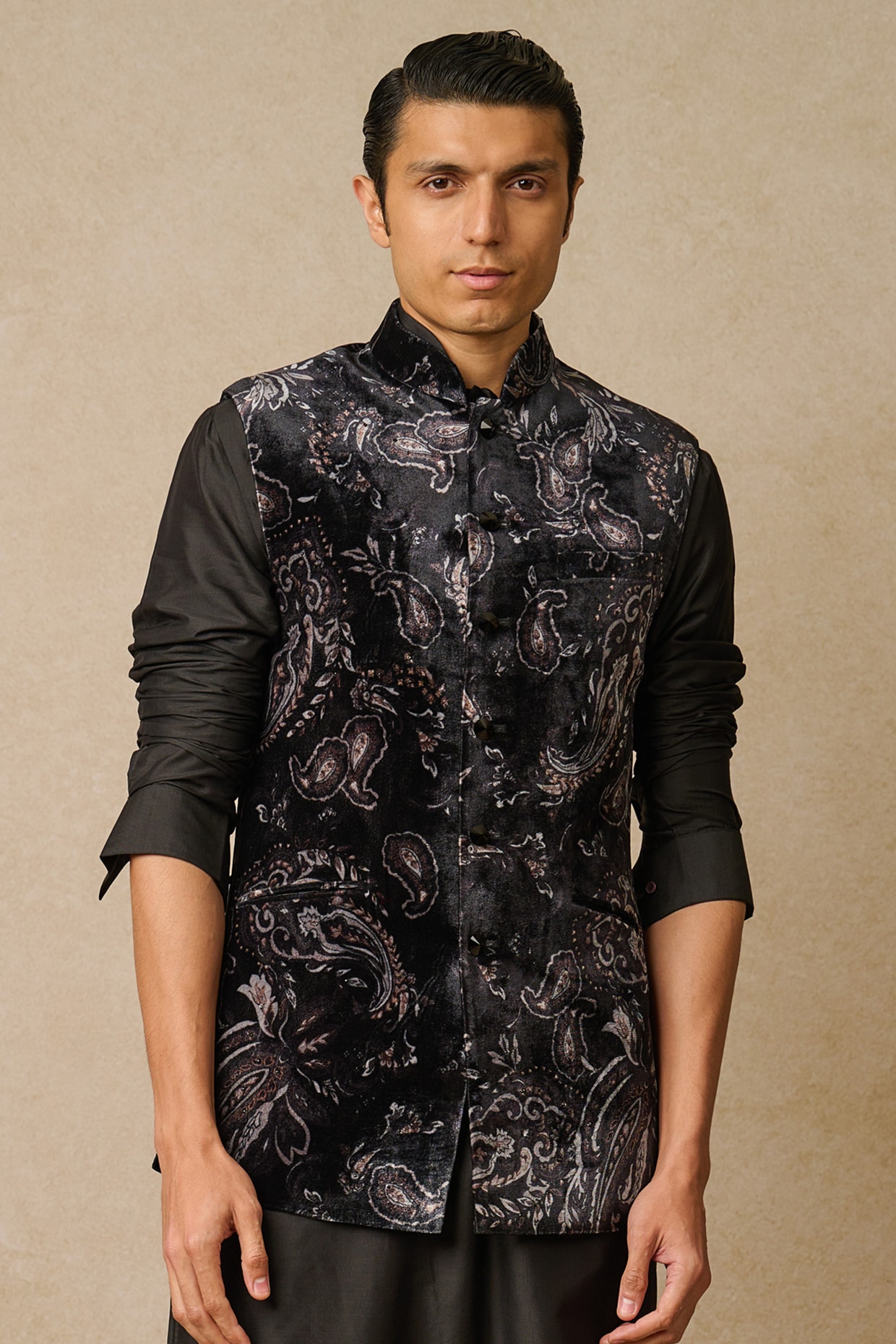 Black paisley clearance waistcoat