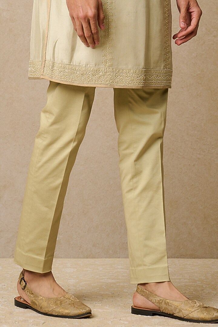 Jade Dupion Silk & Suiting Embroidered Kurta Set by Tarun Tahiliani Men at Pernia's Pop Up Shop