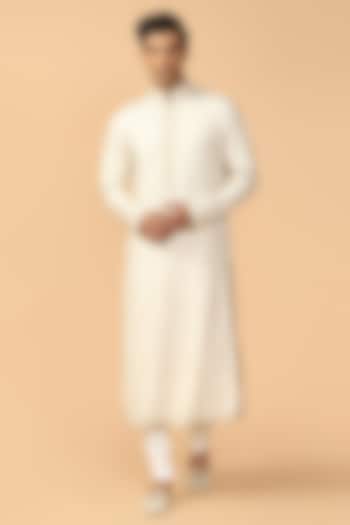 Peach Embroidered Kurta Set by Tarun Tahiliani Men at Pernia's Pop Up Shop