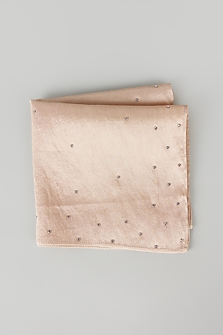 Peach Pure Silk Pocket Square by Tarun Tahiliani Men