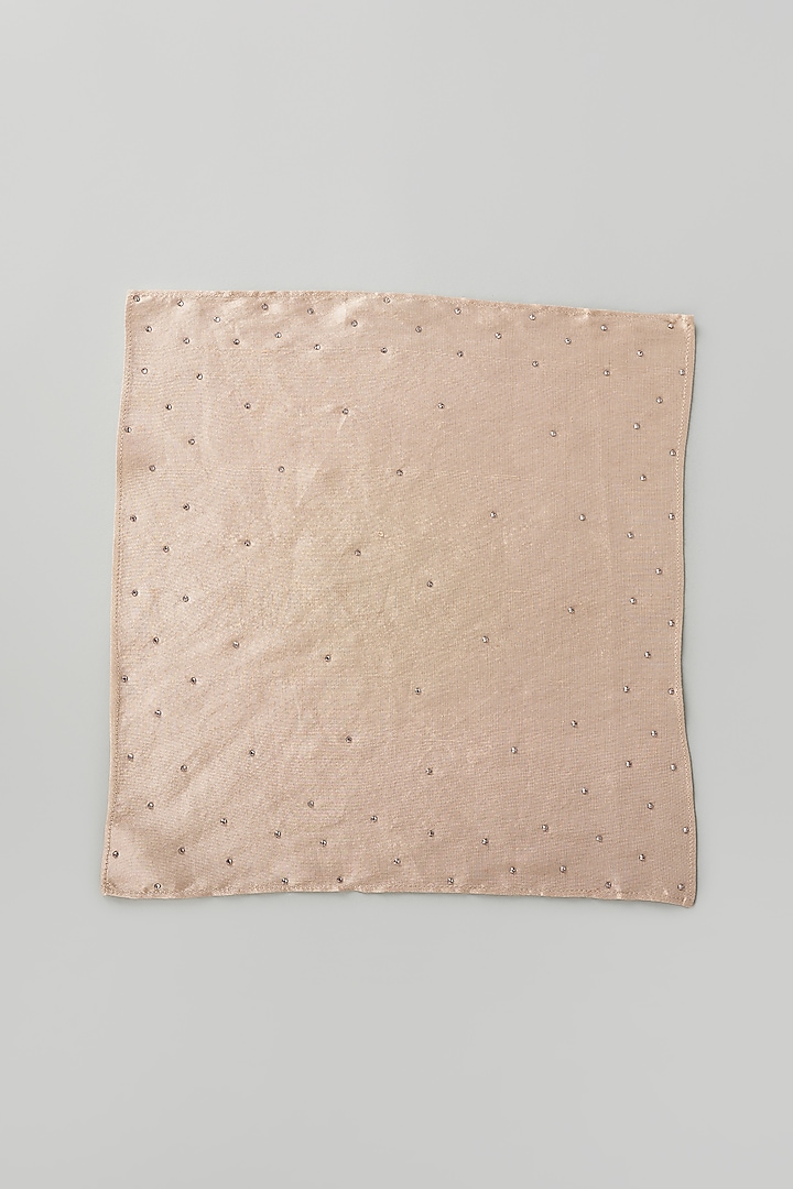 Peach Pure Silk Pocket Square by Tarun Tahiliani Men at Pernia's Pop Up Shop
