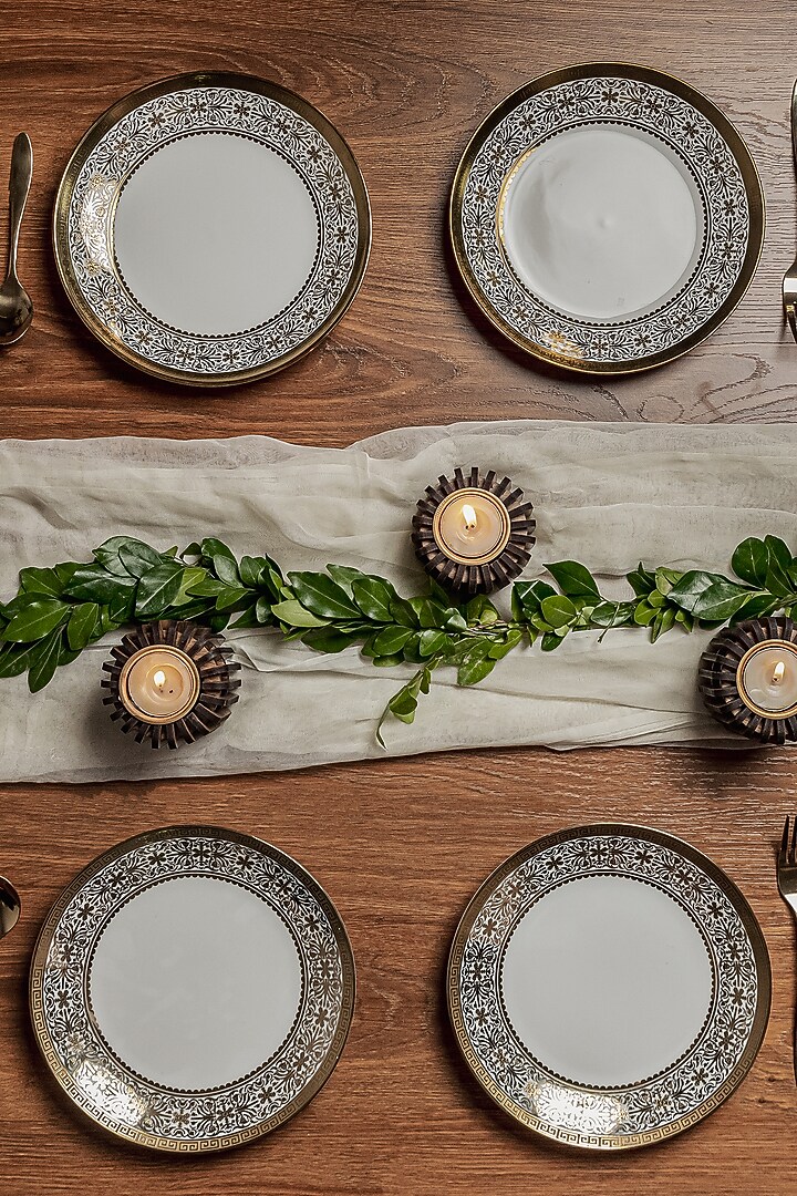 Brown Pinewood Tea Light Holder (Set Of 6) by Think Artly at Pernia's Pop Up Shop