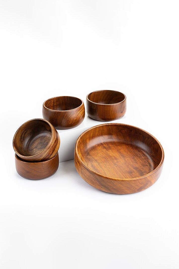 Brown Rosewood Bowl Set by Think Artly at Pernia's Pop Up Shop