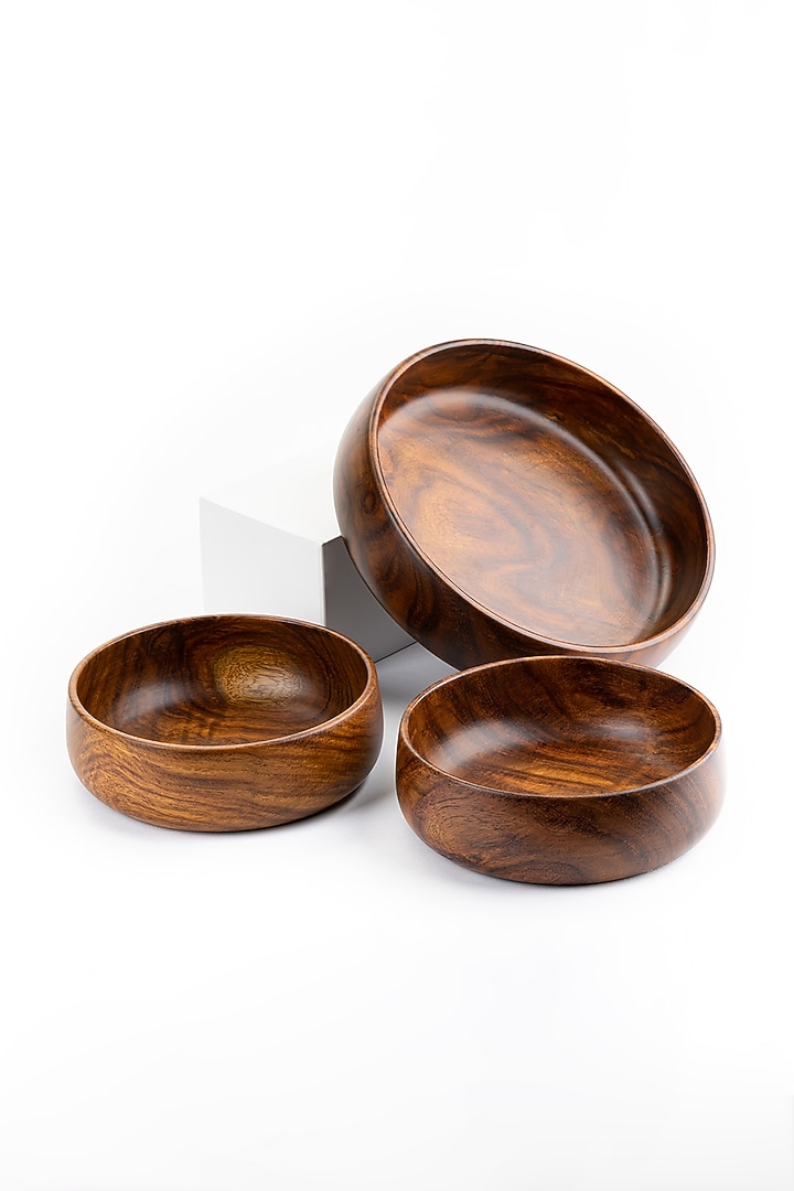 Brown Rosewood Bowl Set by Think Artly at Pernia's Pop Up Shop