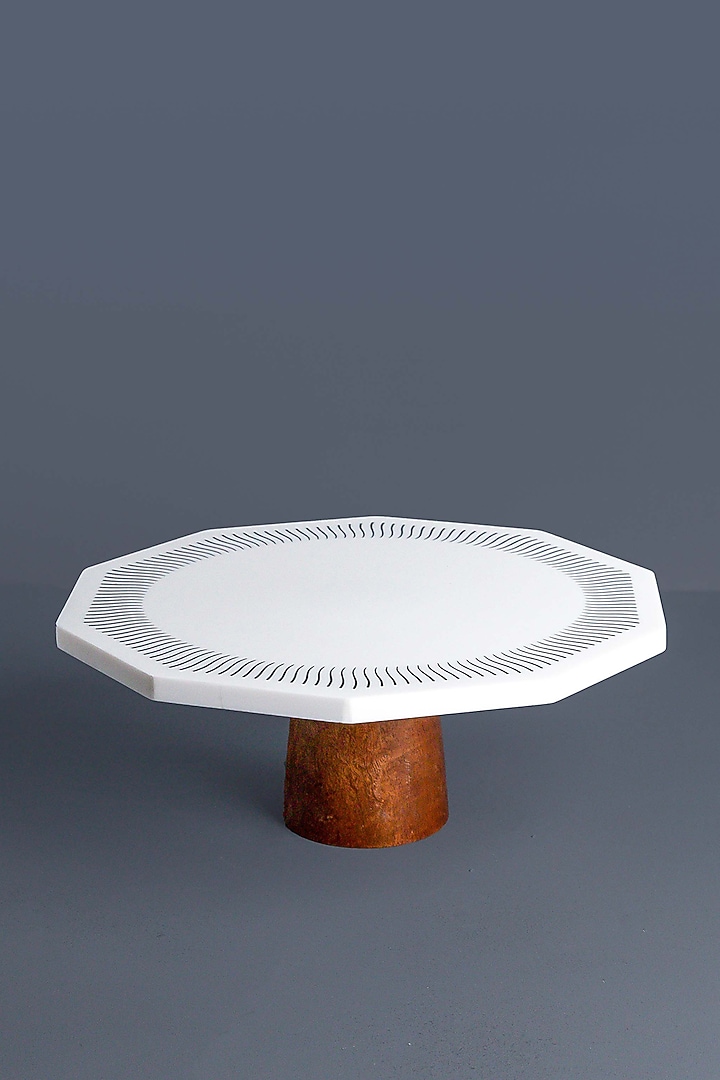 White Marble Handcrafted Cake Stand by Think Artly at Pernia's Pop Up Shop