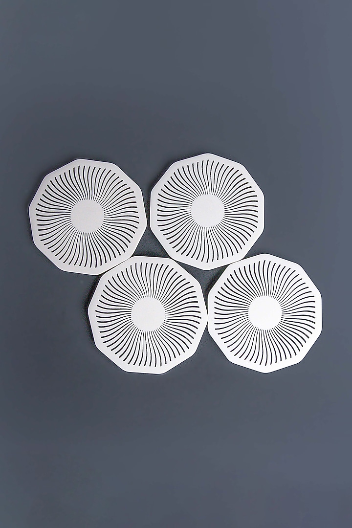 White Marble Handcrafted Coaster Set by Think Artly at Pernia's Pop Up Shop