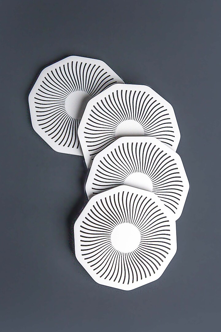 White Marble Handcrafted Coaster Set by Think Artly at Pernia's Pop Up Shop