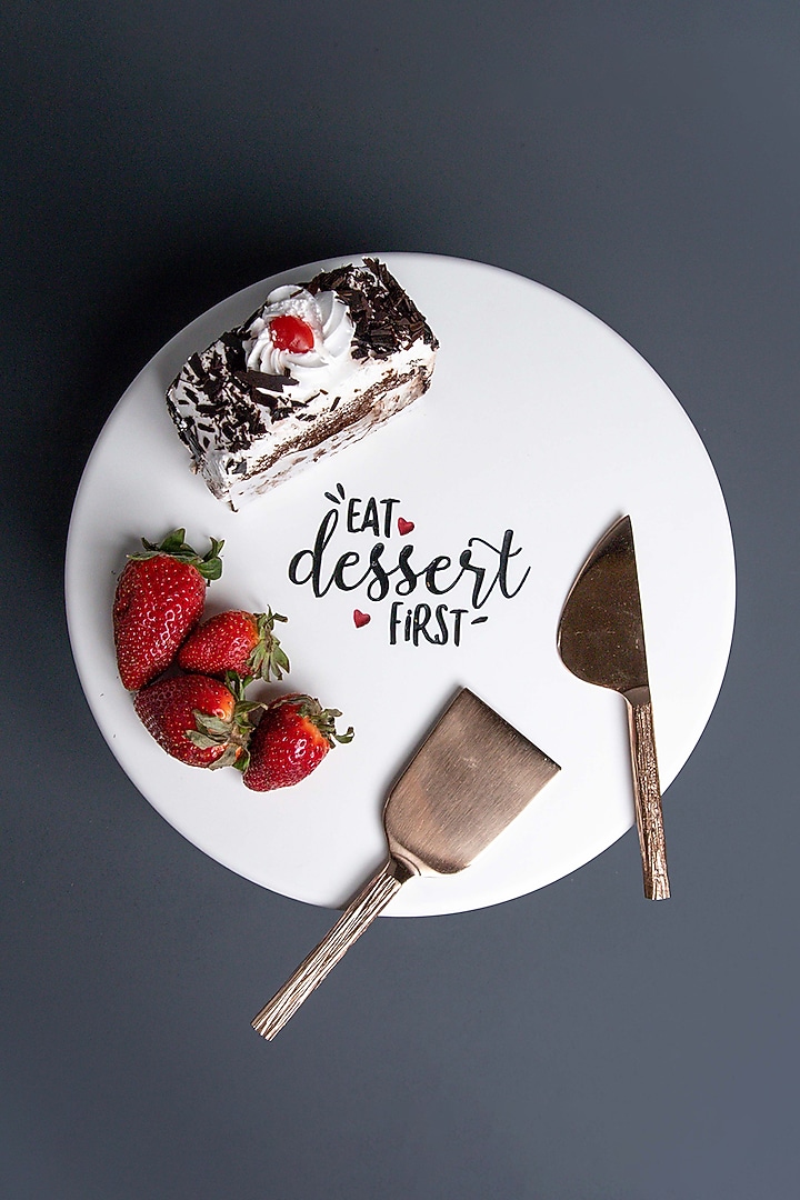 White Marble Handcrafted Cake Stand by Think Artly at Pernia's Pop Up Shop
