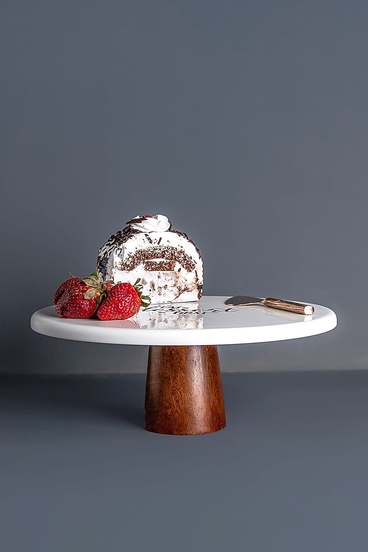 White Marble Handcrafted Cake Stand by Think Artly at Pernia's Pop Up Shop