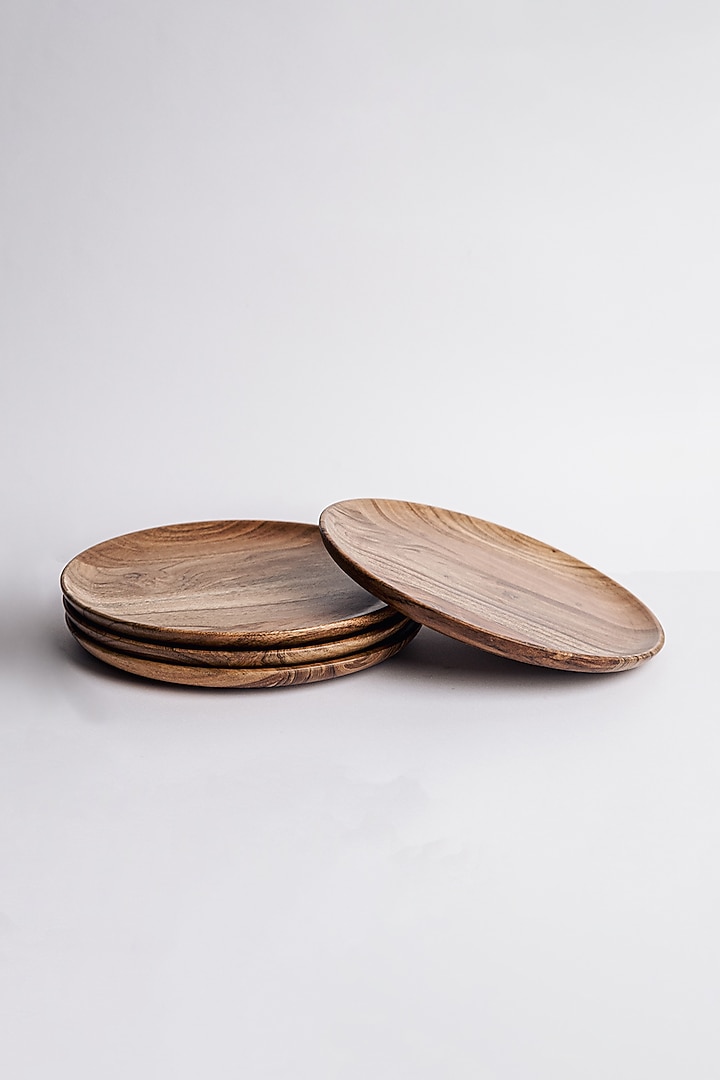 Brown Mango Wood Plate Set by Think Artly at Pernia's Pop Up Shop
