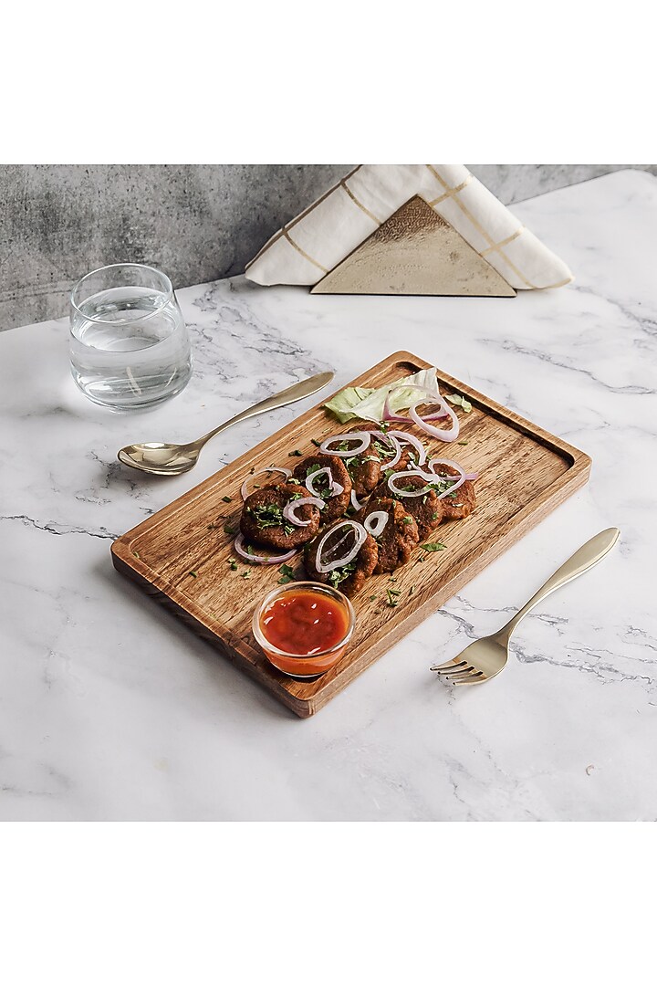 Brown Acacia Wood Tray by Think Artly at Pernia's Pop Up Shop