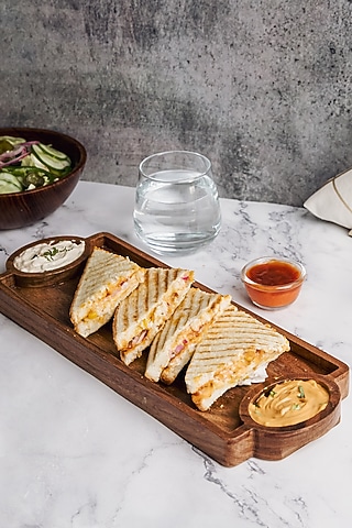 Brown Acacia Wood Platter by Think Artly