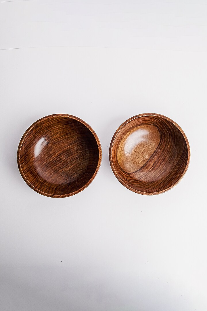 Dark Brown Sheesham Wood Bowl Set by Think Artly at Pernia's Pop Up Shop