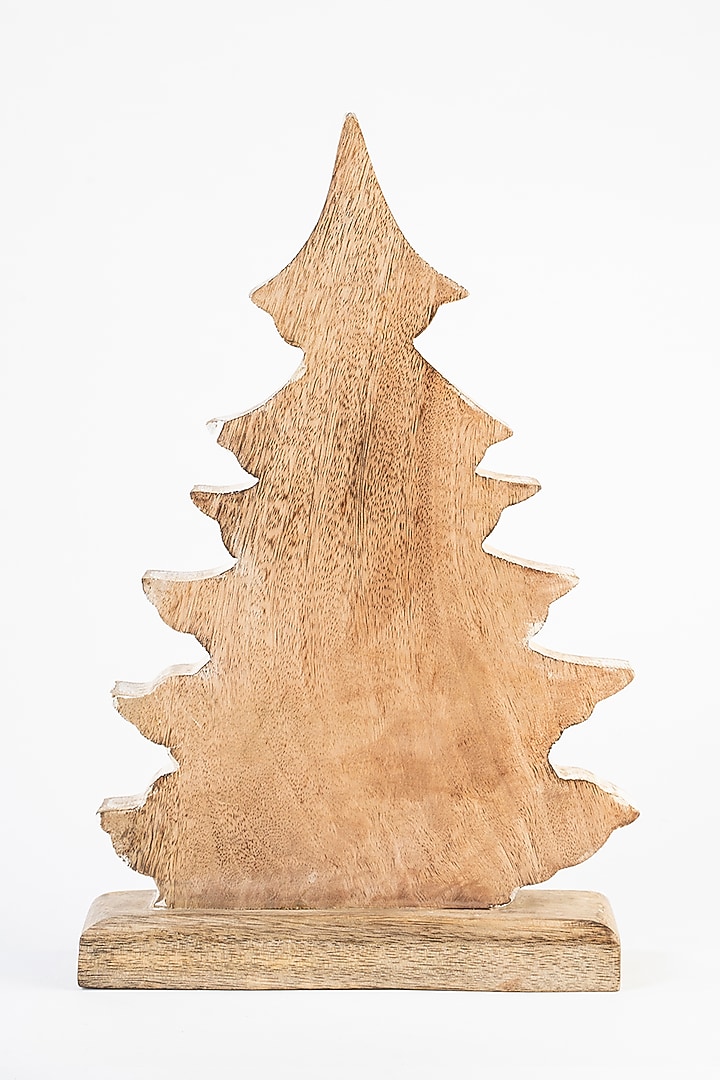 White Rustic Mango Wood Christmas Tree Table Decor by Think Artly at Pernia's Pop Up Shop
