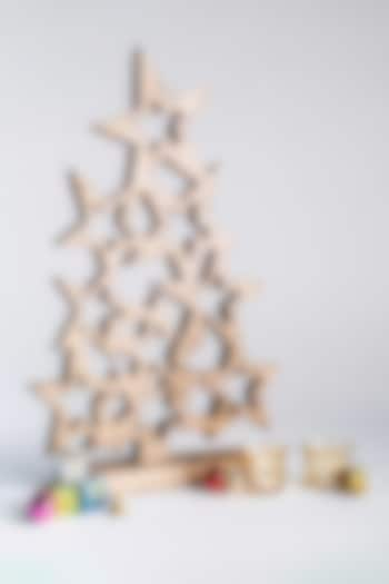 Brown Mango Wood Christmas Tree Table Decor by Think Artly at Pernia's Pop Up Shop