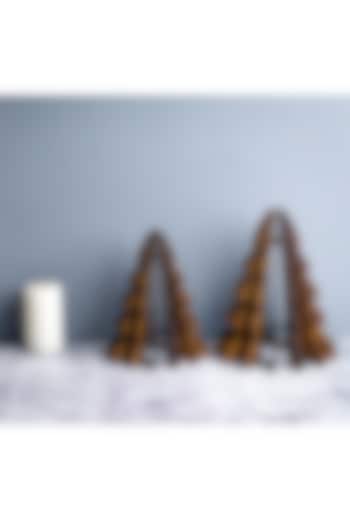 Brown Pine Wood Christmas Tree Table Decor (Set of 2) by Think Artly