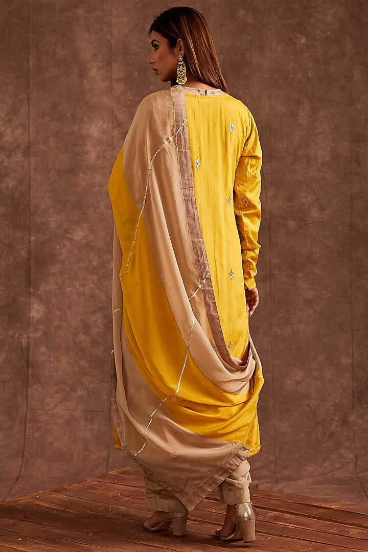 Yellow Pure Chinnon Jacket Set by The Home Affair at Pernia's Pop Up Shop