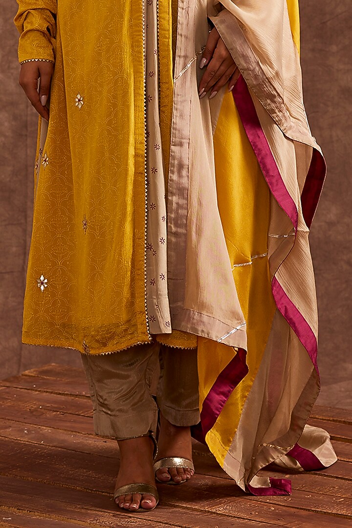 Yellow Pure Chinnon Jacket Set by The Home Affair at Pernia's Pop Up Shop