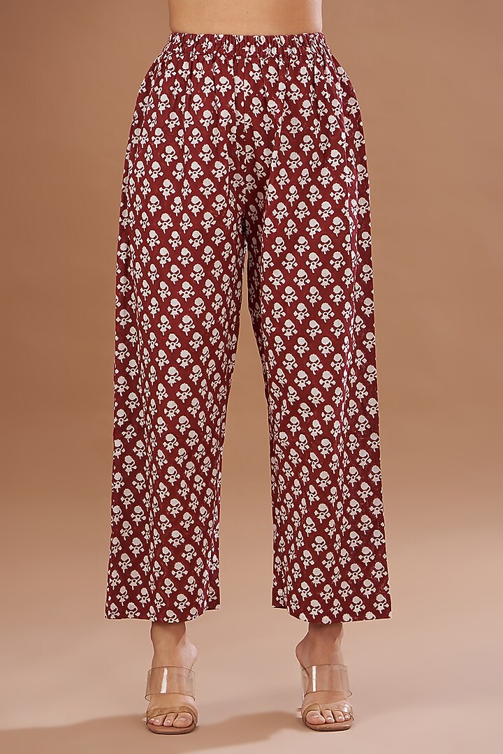 Ivory Cotton Block Printed Kurta Set by The Home Affair at Pernia's Pop Up Shop