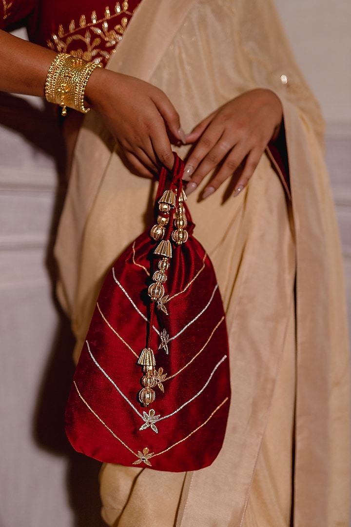 Biscuit Cream Embroidered Party Wear Saree Set by The Home Affair at Pernia's Pop Up Shop