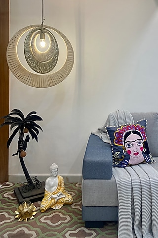 Gold 3D Franklin Rattan Pendant Light by The house of trendz