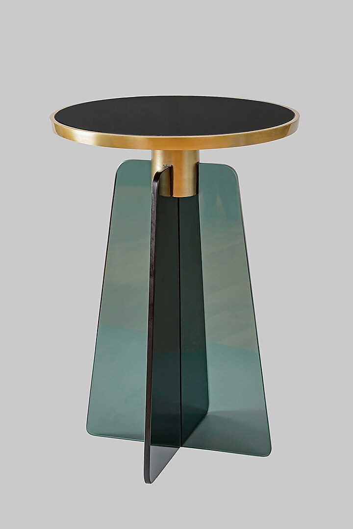 Black Glass & Metal Side Table by The house of trendz at Pernia's Pop Up Shop