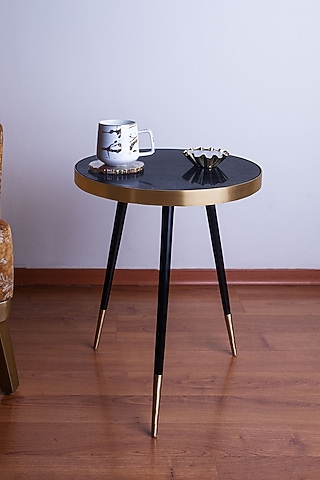 Black & Gold Tripod Table by The house of trendz