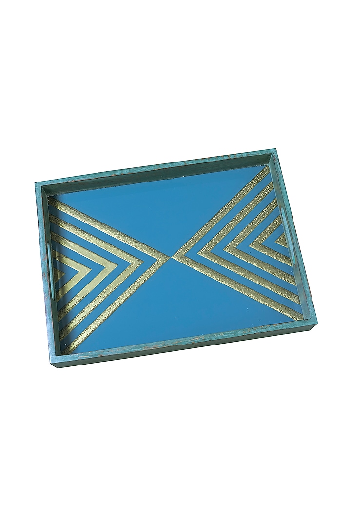 Blue & Gold Foiled Serving Tray by The house of trendz at Pernia's Pop Up Shop