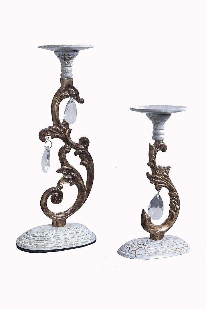 Gold & Crystal Candle Stands(Set of 2) by The house of trendz at Pernia's Pop Up Shop
