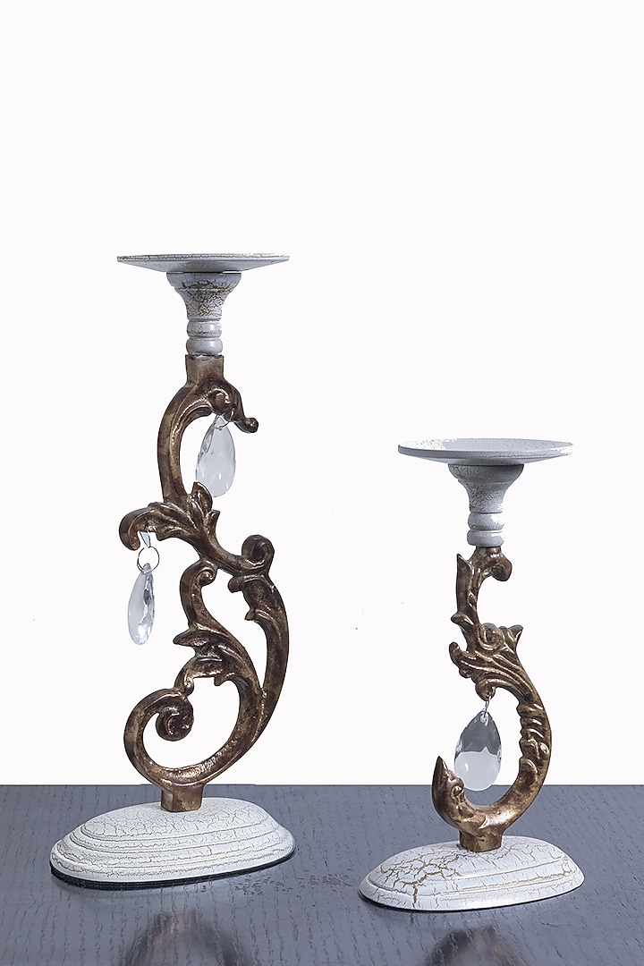 Gold & Crystal Candle Stands(Set of 2) by The house of trendz at Pernia's Pop Up Shop