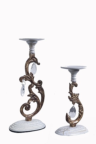 Gold & Crystal Candle Stand by The house of trendz