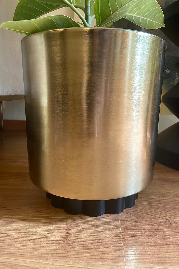 Gold & Black Metal Planter by The house of trendz at Pernia's Pop Up Shop