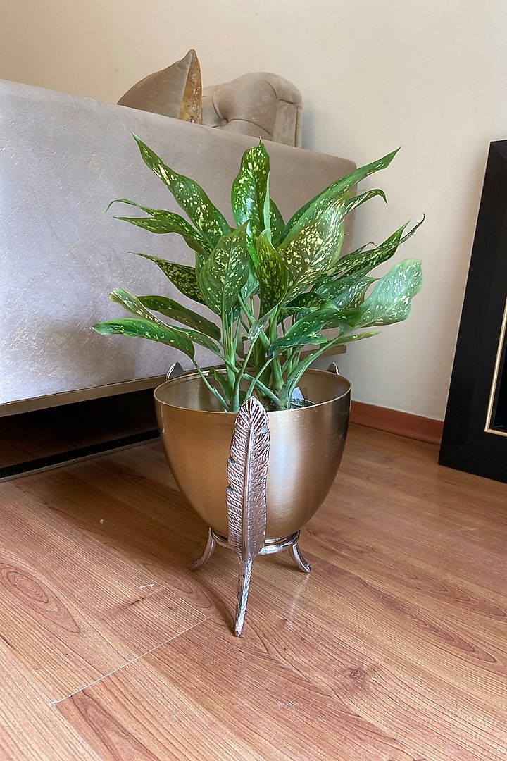 Gold & Silver Metal Hand-Made Planter by The house of trendz at Pernia's Pop Up Shop