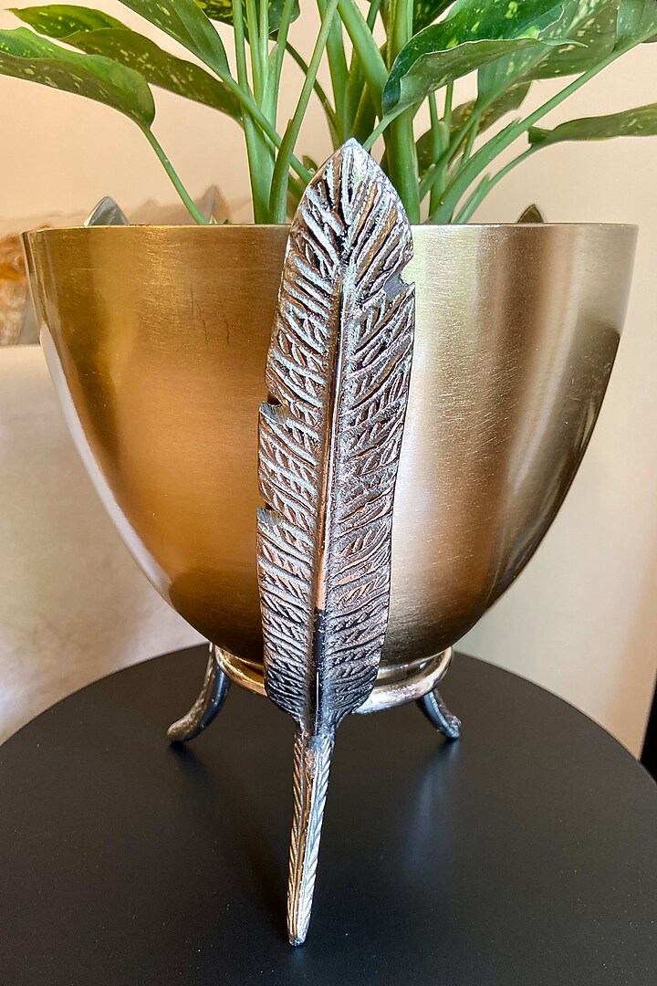Gold & Silver Metal Hand-Made Planter by The house of trendz at Pernia's Pop Up Shop