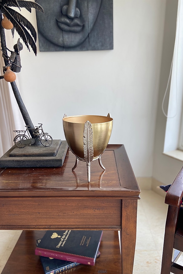 Gold & Silver Metal Hand-Made Planter by The house of trendz at Pernia's Pop Up Shop