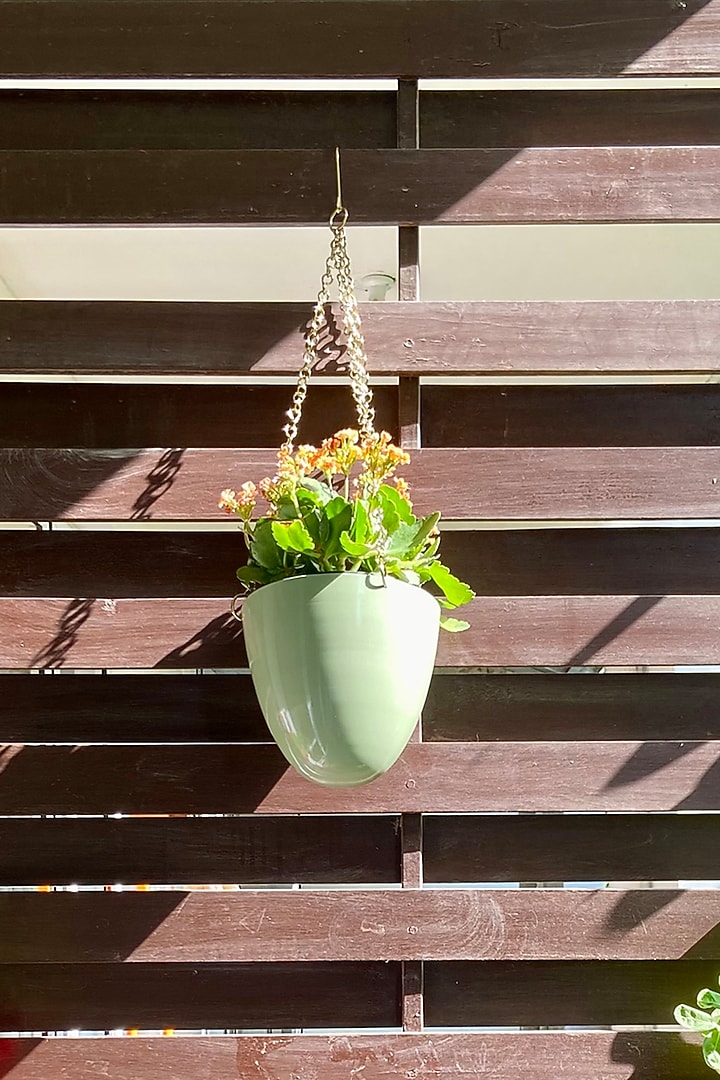 Green Metal Wall Hanging Planter by The house of trendz at Pernia's Pop Up Shop